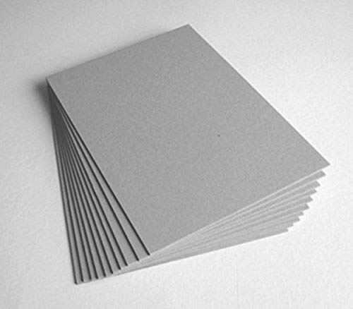 PROTECTAFILE 10 Pack A5 Grey Board 2000mic 2mm - Sturdy Cardboard Sheets for Crafts and DIY Projects - Designer Kraft Heavy Duty Chipboard Sheets - Bookbinding Supplies Cover
