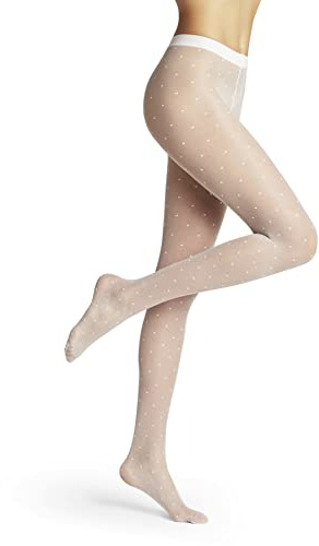 FALKE dam Dot 15 DEN Strumpbyxor transparent rivstark tryckfri komfortmudd strumpbyxa förstärkt tåspets fin söm prickig fint mjuk garn 1 del