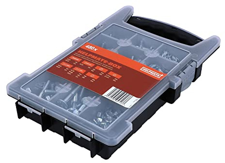 HELPMATE Screws and dowel set PZ - 340 dowels and 360 universal screws with partial thread in steel including high-quality box - special corrosion protection thanks to galvanic zinc plating and yellow