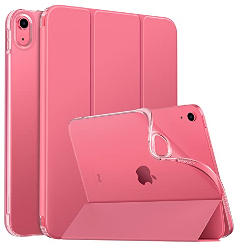 MoKo Hülle für iPad (A16) 11. Generation 11 Zoll 2025/10. Gen 10,9 Zoll 2022, iPad Hülle TPU Transluzent Matt Rückseite Cover mit Auto Schlaf/Aufwach Schutzhülle mit Ständer Wassermelone Rot