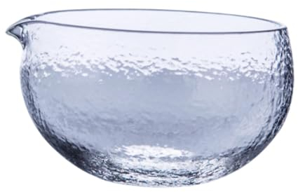 DimyFew Matcha-Schale aus Glas, Matcha-Tasse mit Ausguss, leicht zu reinigende Teetasse, Schale aus Borosilikatglas, zeremonielles Misch-Chawan für Eistee