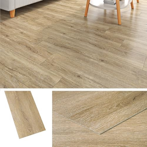 Livelynine Vinylgolv Självhäftande Trä Look Ljus Ek 90X15 PVC Golvbeläggning Självhäftande för Badrum PVC Plattor Självhäftande Köksgolv 36-Piece Golvplattor Självhäftande Ljus Trä Look Matt