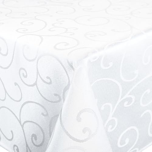AMFUN Tischdecke Abwaschbar Rechteckig, Jacquard Tischwäsche, 130 x 220 cm Tischtuch, Tischdecke Abwaschbar Ornamente für Küche, Party, Schmutzabweisend, Pflegeleich