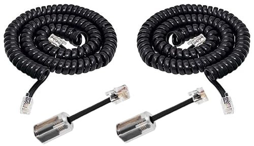 Zguziji Lot de 2 cordons de combiné téléphonique de 3 m + 2 câbles de téléphone anti-enchevêtrement rotatifs à 360 degrés