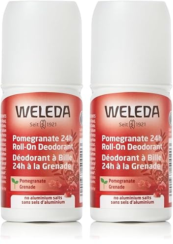 Weleda -Desodorante Roll-On de Granada, Neutraliza y Previene los Olores Corporales Desagradables, 24 Horas de Protección, 100% Natural, Sin Sales de Aluminio, Aroma Sensual y Femenino, Vegano - 50 ml