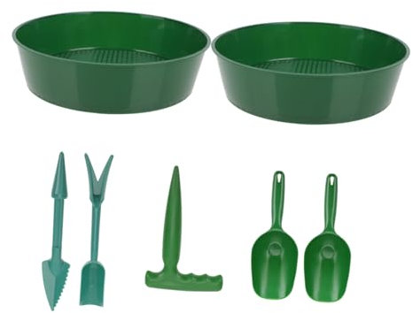CIYODO Kit Complet Doutils De Jardinage 1 Ensemble De Pelle À Terre 1 Tamis À Mailles 1 Tamis De Plantation 1 perforateur Et 1 sécateur