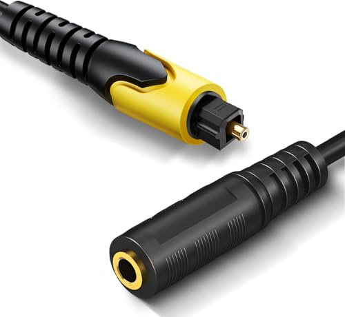 192KHz DAC Optical to 3.5mm Converter, Optical Audio Cable to AUX Adapter, Unidirectional from SPDIF Digital to Analog Converter for TV Sound Out to Speaker Headphone with AUX-in Input Jack