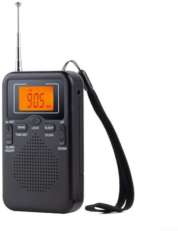 ReachMall Radio de poche portable AM FM à ondes courtes, récepteur mondial avec excellente réception et haut-parleur, radio de poche pour le camping et la marche (Règlement européen)