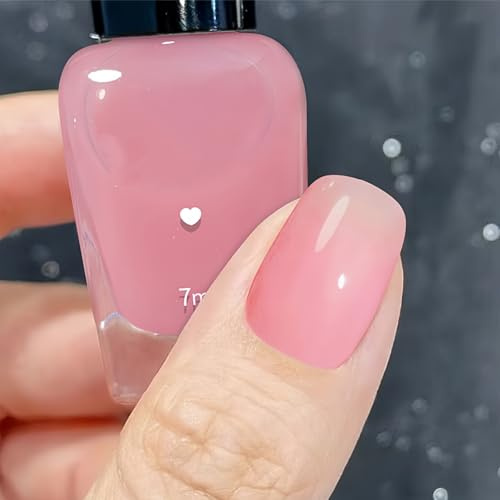 Quick Dry Pink Nail Varnish - Long Lasting Gel Polish for DIY Salon Manicure at Home - No Curing Required