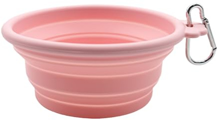 Cuenco para perros para viajes, cuenco plegable para agua y comida para mascotas, bebedor de silicona para animales pequeños y medianos, plato de comida húmeda seca para picnic, camping, caminar