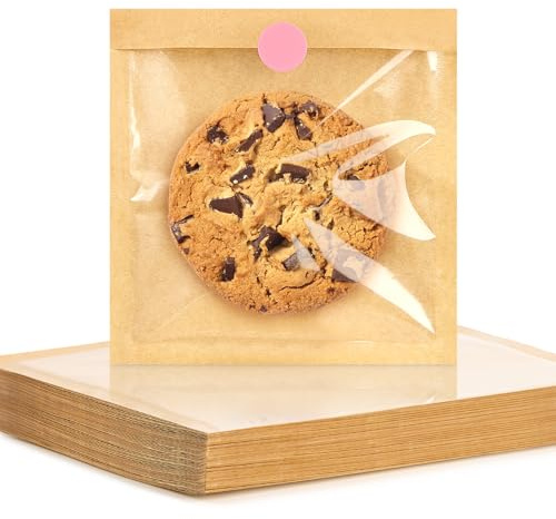 Ocmoiy Cookie Packaging Bags with Seal, 5.7 x 6.5 Inch, 100 Pack