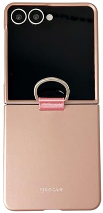 BORYA Fodral för Samsung Galaxy Z Flip8 (Flip 8) 5G, ultratunt stötsäkert premium-mobiltelefonfodral, foliebart högkvalitativt sidenlen matt PC-skyddsfodral med ring, reptåligt lätt fodral, guld