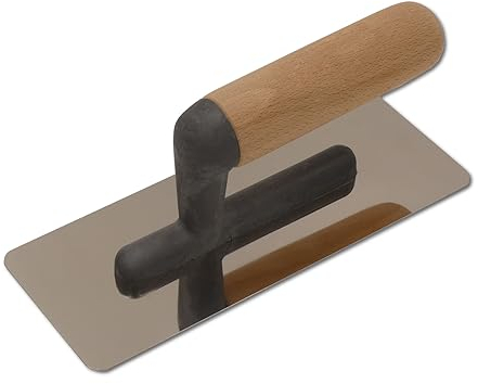 DEWEPRO® Venezianische Glanzputz Glättekelle - Venezianer - Stucco Kelle - 200x80mm - Edelstahlblatt mit abgerundten, geschliffenen und polierten Kanten - Glättkelle