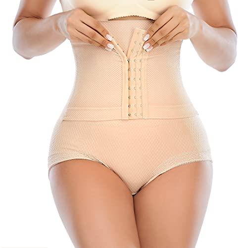 SURE YOU LIKE Taillenformer Shapewear Damen Bauchweg Unterhose Miederslip Miederhose Figurenformend Body Shaper Mit Korsett, Beige, M/L