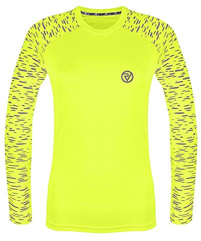 Proviz Womens REFLECT360 Sports T-Shirt – Reflective, Long Sleeve, Fluorescent Running Top for Women, Gym Top, Hi Vis Ladies Running Top Yellow