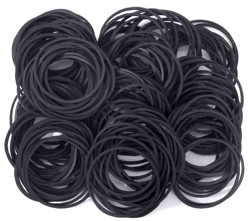 200 elastici neri in gomma naturale, resistenti, per capelli, penne, catapulte, banconote, carta bancaria, forniture per ufficio (38 mm)