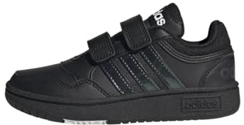adidas Unisex - Bambini Hoops Lifestyle Basketball Hook-And-Loop Shoes, Core Black/Core Black/Cloud White, 28 EU