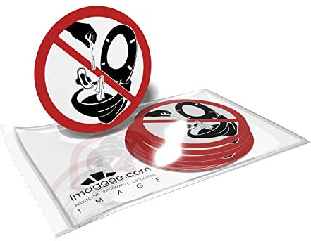 Adesivo per water – Non gettare nulla nel WC, 15 adesivi rotondi – 4,5 cm