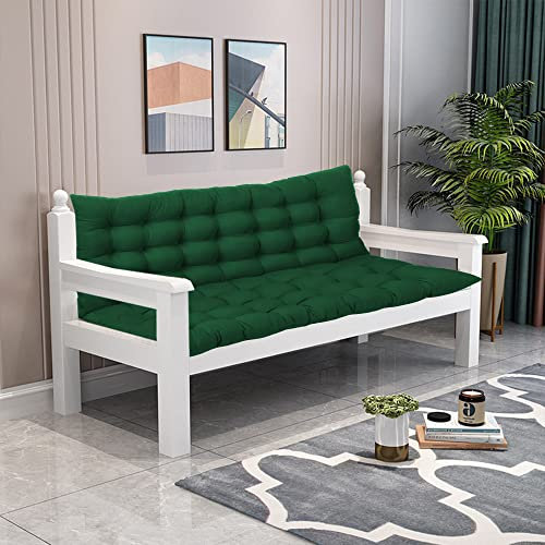 Dickes Bankkissen für Innenmöbel, 2/3-Sitzer, Veranda-Schaukelkissen, rutschfest, lange Bank-Sitzkissen für Zuhause, Garten, Terrasse, Chaisel, Schaukelliege, 100 x 100 x 8 cm, Grün