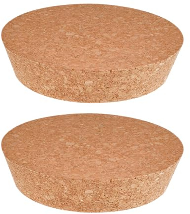 OLYCRAFT 2 tapones de corcho grandes de madera cónicos para botellas de 12 a 14 cm, tapas de corcho para tarros de conservas, tapones de madera para tarros de cocina, boda, conservas, 3 cm de grosor