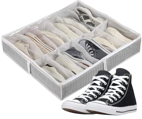 Caja de almacenamiento debajo de la cama, organizador de zapatos - Cómoda debajo de la cama para guardar zapatos, contenedor de zapatos plegable | Almacenamiento de zapatos debajo de la cama para 6