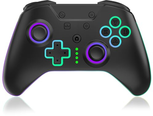 SWCTIM Xbox Controller Wireless für Xbox One, Xbox Series X/S, Xbox One X/S,2.4GHz RGB LED Licht Wireless Controller mit 3.5mm Kopfhörerbuchse,Schwarz