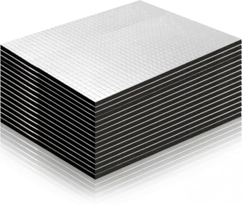 Eulihent 15 Pezzi Pannello Isolante Termico Insonorizzazione Auto 250x180x5mm Isolante Termico Adesivo per Isolamento Acustico, Ignifugo, Impermeabile
