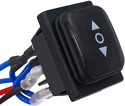 Taiss/Momentaner Polaritätsumkehr schalter Wasserdichter DC 12V 10A Steuermotor für Hebezeug, Kran, Linearaktuator 6-polig 3 Positionen (EIN) Aus (EIN) AC 110 V-220 V Wippschalter mit Kabel