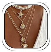 choice of all Shell Necklace for Women Seashell Necklace Beaded Ocean Shell Choker Set Seed Necklace Seashell Surfer Necklaces Puka Necklace for Women