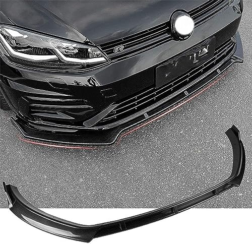 JCVT Alerón Delantero Coche para Golf 7/7.5 Mk7 GTI GTD 7R 2014-2019, Splitter Difusor Lip Mentón Protección Exterior Plástico Negro Pintado