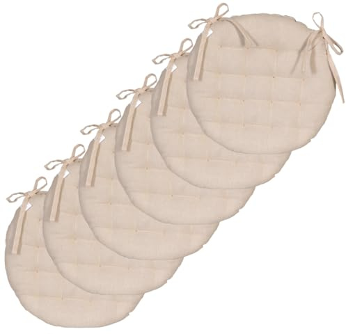 Atout Ciel Set di 6 cuscini rotondi bicolore, diametro: 40 cm, colore: Beige/Grigio