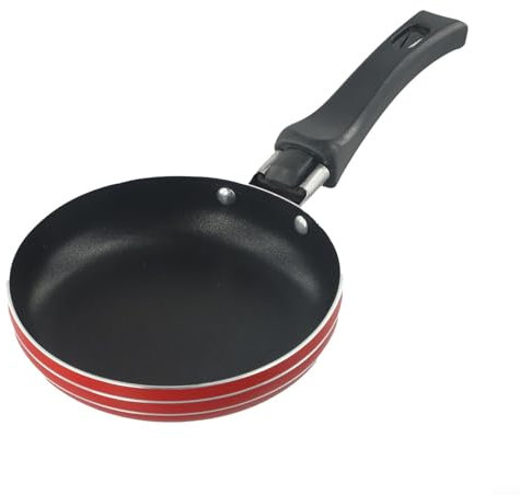 Mini sartén de acero inoxidable con no para porciones individuales de huevos y más, diseño fácil de colgar (12 cm)