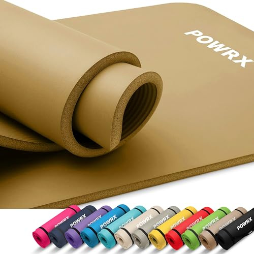 POWRX Tappeto ginnastica, tappetino yoga pieghevole e antiscivolo 190 x 60, 80 o 100 cm [1,5 extra spessi o 1 cm] - Delicato sulla pelle, professionale - per a casa o all'aperto