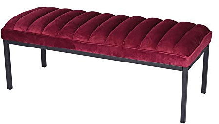 Palazzo Skr014 - Panca Imbottita in Velluto, Stile retrò, Colore: Rosso