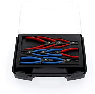 GEDORE Montagezangen-Satz, 8tlg, Werkzeug-Set für Innen- und Außensicherungsringe, gerade und 90° gewinkelt, 1101-005