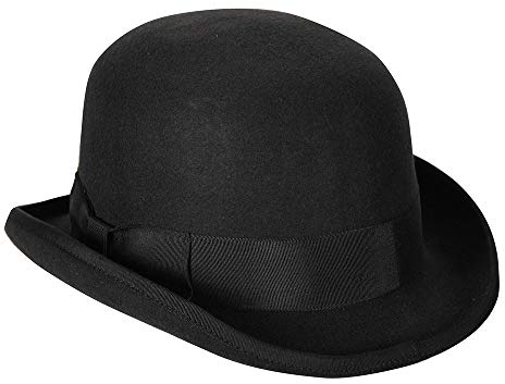 WOOOOZY Hut Melone Deluxe, schwarz, hochwertig verarbeitet - Kopfweite 57