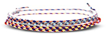 Made by Nami Boho Surfer-Armband 2er Set Damen & Herren - Handmade Strand Festival Accessoires - 100% Wasserfest & Verstellbar - Freundschaftsarmbänder geflochten Mädchen Stoff-Armband (Multi & Lila)