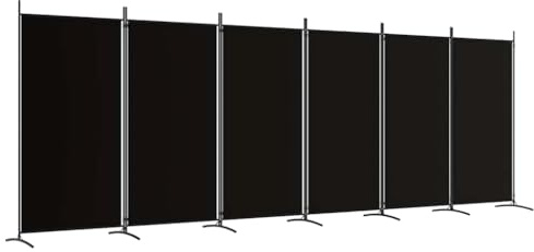 vidaXL 6-Panel Room Divider Black 520x180 cm Fabric