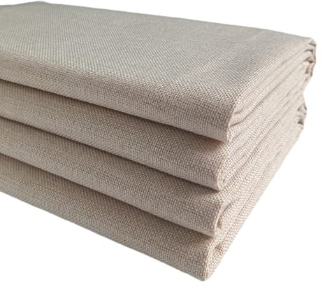 TinaKim Canvas Upholstery Fabric, Faux Linen Type Cloth Material,for Couch Chair Seat Repair (Beige 3, 10 Yard)