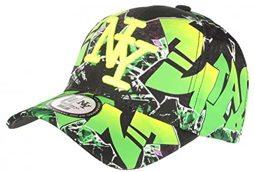 Hip Hop Honour Barnkeps fluorescerande grön och svart design streetwear baseball Larsy 7 till 12 år - storlek: En storlek - färg: Grön - Pojke