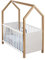 Lomadox Babybett Kinderbett Gitterbett Hausbett mit Lattenrost Liegefläche 70x140 cm Kiefer teilmassiv weiß Birke