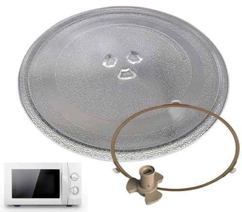 WORDFUN Microwave Plate Replacement, 9.6/10/10.6/12.4 Glass Tray, Microwave Glass Turntable, Clear Turntable Tray, Microwave Oven Cooking Plate, For Fits Virtually All Small Microwaves
