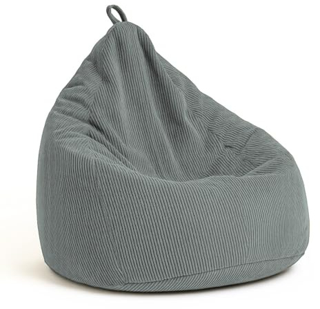 chilly pilley® sittsäck gjord av manchester med EPS-fyllning - sittdyna, spelkudde, många färger, 85x125 grå