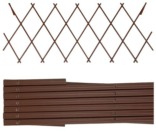 Home Hack Garden Trellis Plastic Expanding Trellis Plant Support Fence Panel Wall Decor Hanging Frame Garden Patio Indoor Outdoor for Climbing Plants Decoration (Pack of 2, Terracotta 100x180cm)