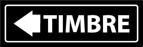 Doorbell, arrow pointing left, black informational sign SP016 - Self adhesive sticker (300mm x 100mm)