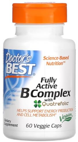 Doctor's Best - Fully Active B-Complex avec Quatrefolic | Complément pour l'énergie, la vitalité et le soutien métabolique - 60 gélules végétariennes
