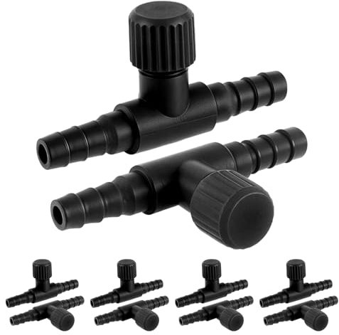 Psyqtsuary Aquarium Luftschlauch Ventil, 10 Stück Kunststoff Luftstromregler Für 5 Mm ID-Luftschläuche Einstellbar Aquarium Luftpumpe Zubehör Schwarz Luftpumpe Zubehör Aquarium Luftausströmer Zubehör