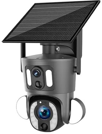 AVOID - Cámara de vigilancia solar inteligente (zoom óptico 10X, doble lente HD, visión nocturna, detección de movimiento, bajo consumo