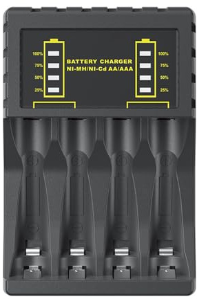 New 4 Slot Aa Battery Charging Station Fast Charger For/Nimh Nicd Rechargeable Usb And Batteries Usb C And Batteries