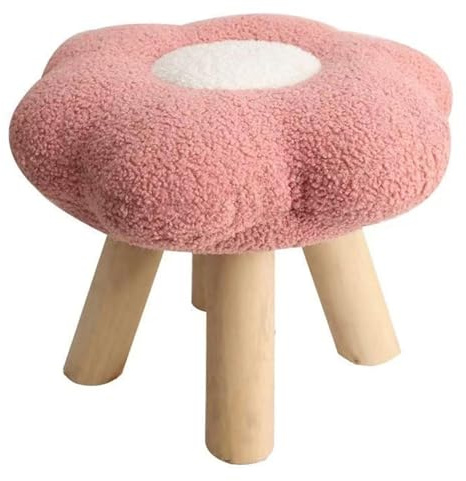 Licsaliwe Taburete Acolchado con Forma de Flor con Patas Antideslizantes de Madera, cómodo puf para Sala de Estar y Entrada
